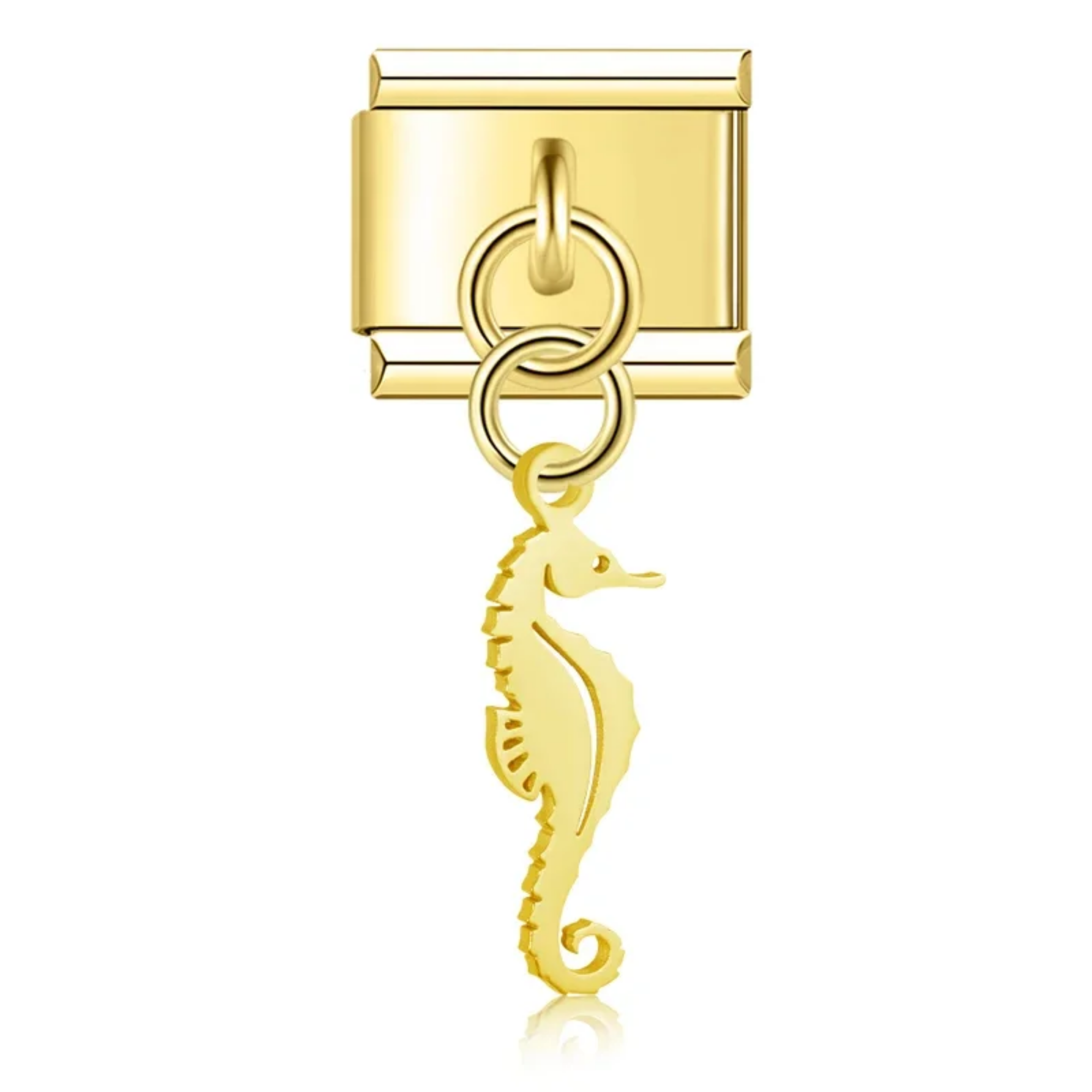 Charm colgante caballito de mar dorado