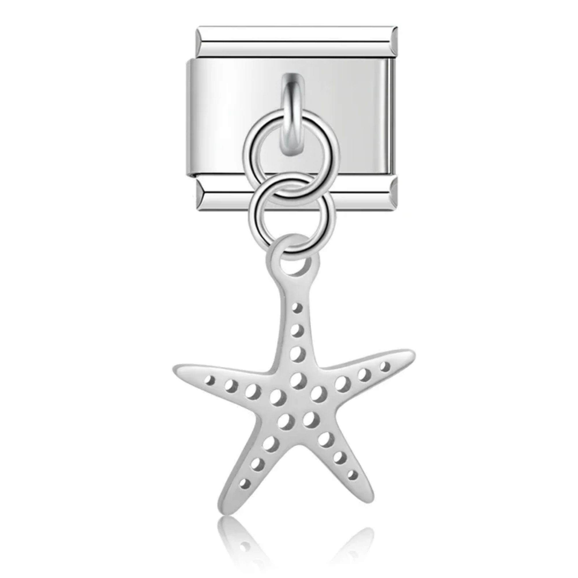 Charm colgante estrella de mar plateado