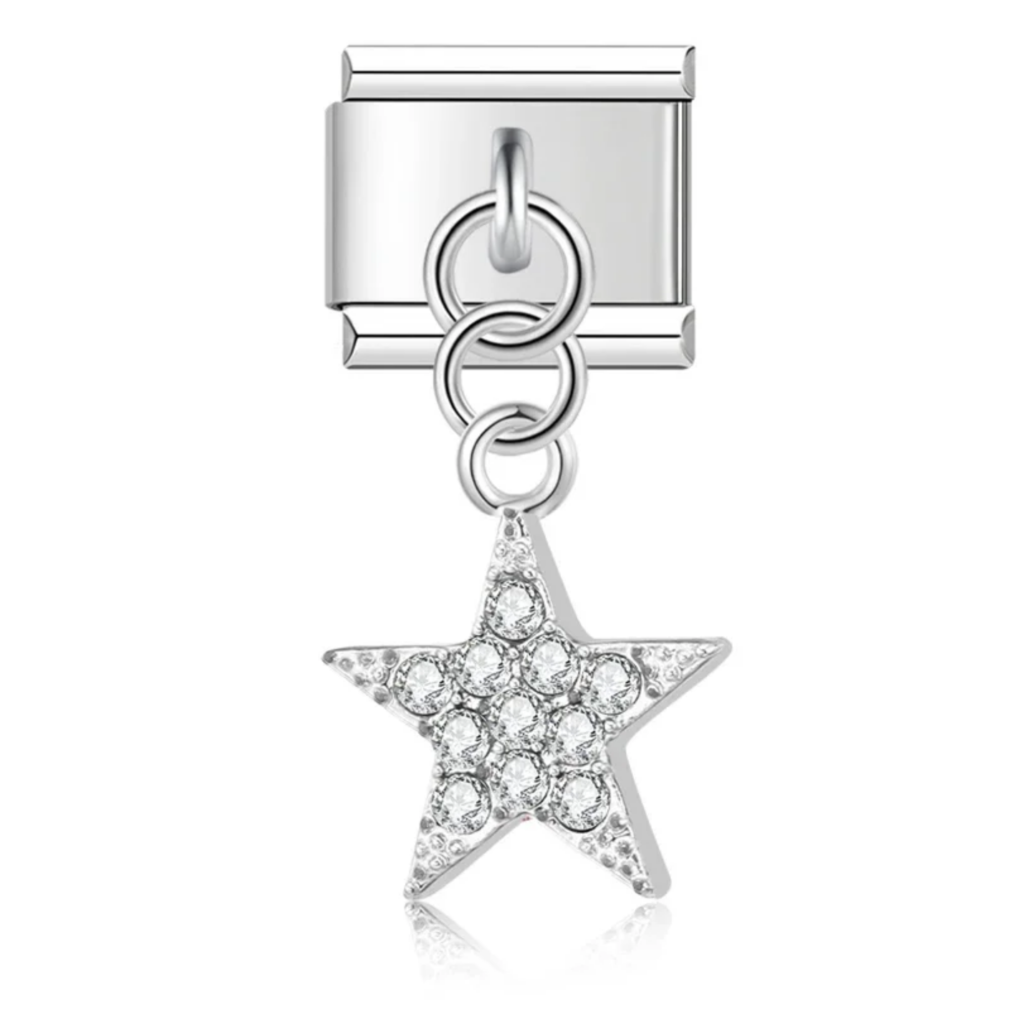 Charm colgante estrella brillante blanca
