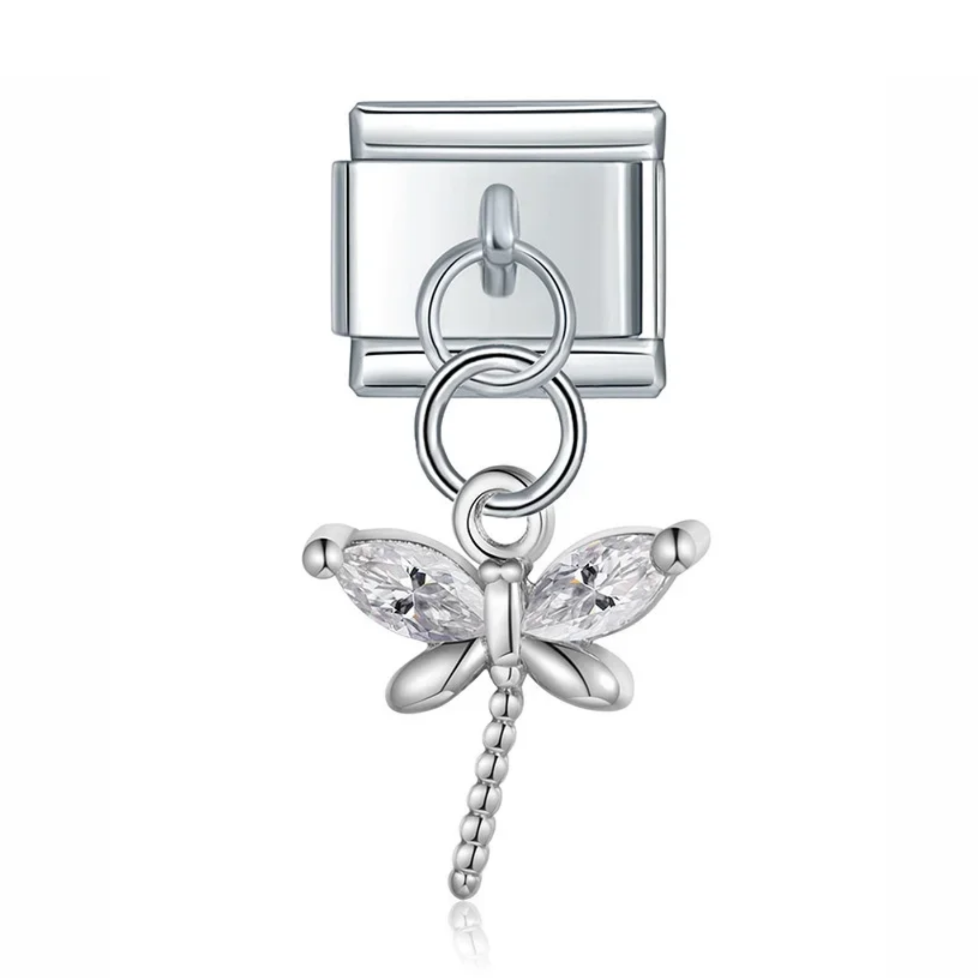 Charm colgante libélula plateado