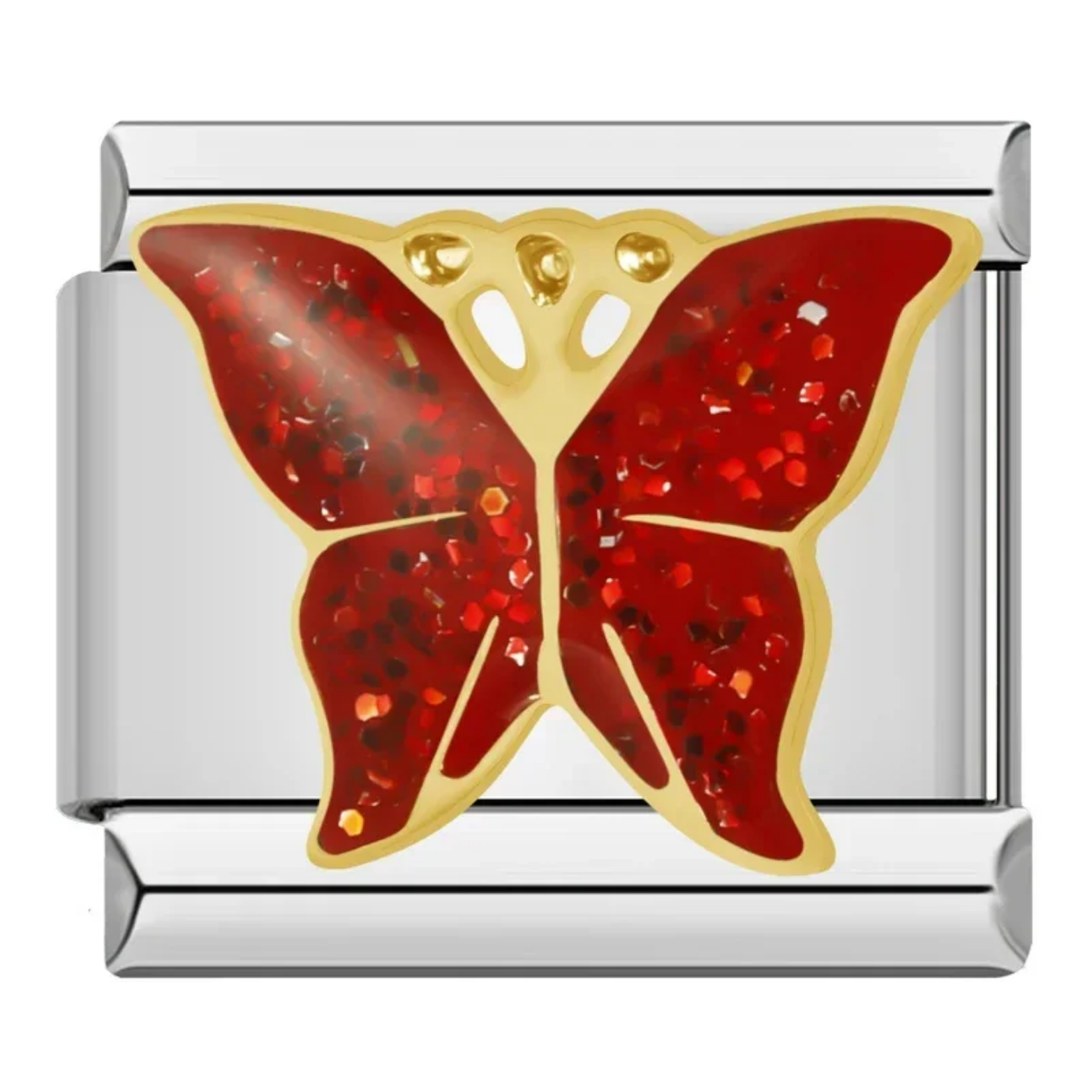 ⁠Charm mariposa roja