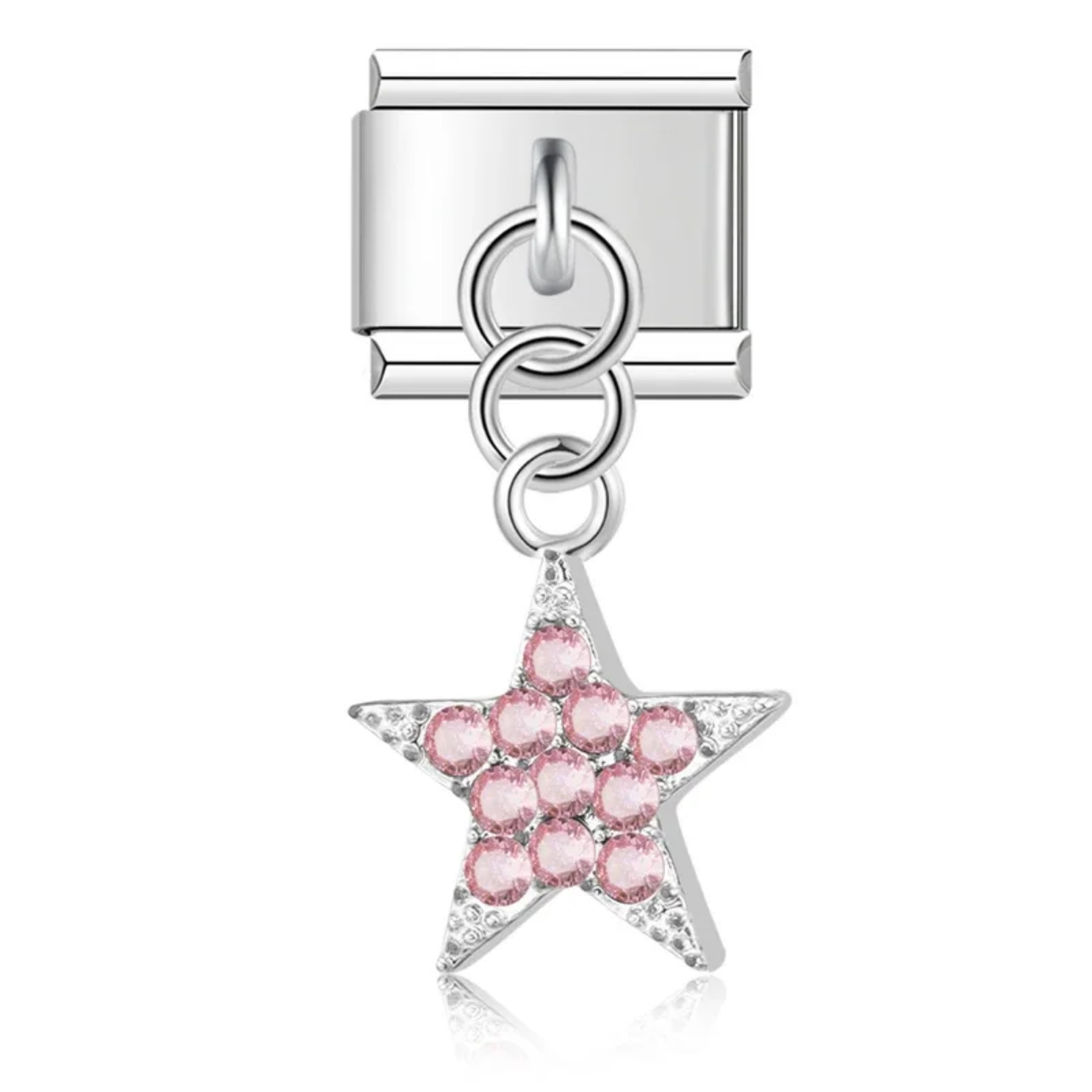 Charm colgante estrella brillante rosa